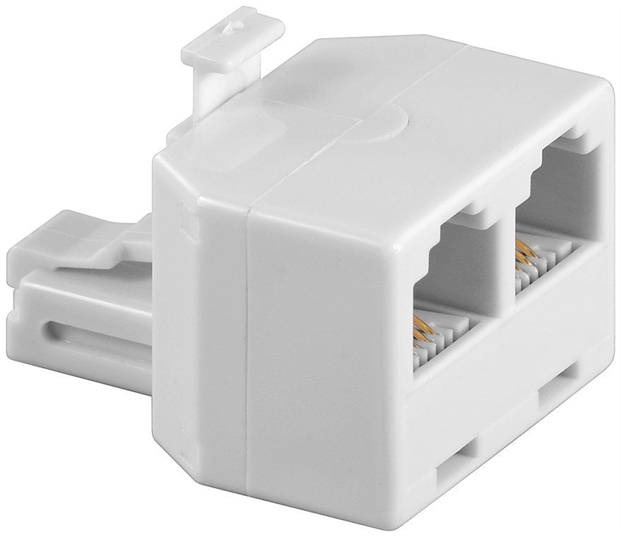 Goobay Rj-11 Adapter, Rj-11 M, 2x Rj-11 Fm, Macho/Hembra, Blanco
