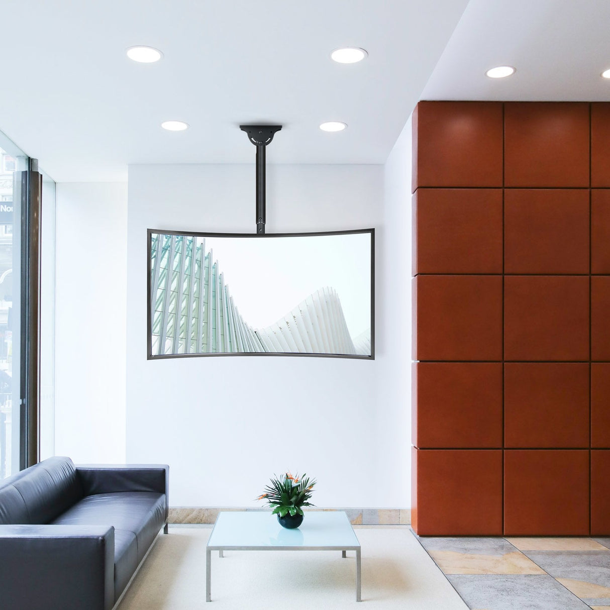 Tooq Soporte De Techo Giratorio Para Tv De 37"-70" - Gestion De Cables - Peso Max 50kg - Vesa 600x400mm