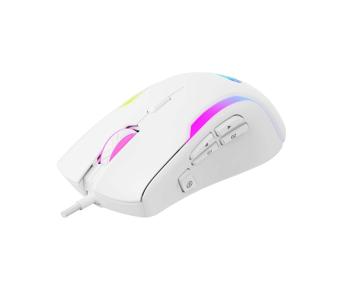 Ratón Gaming Havit Ms1033 Rgb 8000 Dpi 9 Botones Blanco