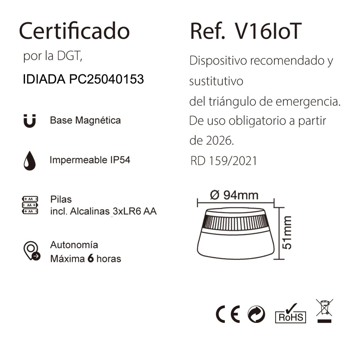EAN 8436027003427 - EBox V16IoT EB2503 lámpara de emergencia Naranja imagen 5