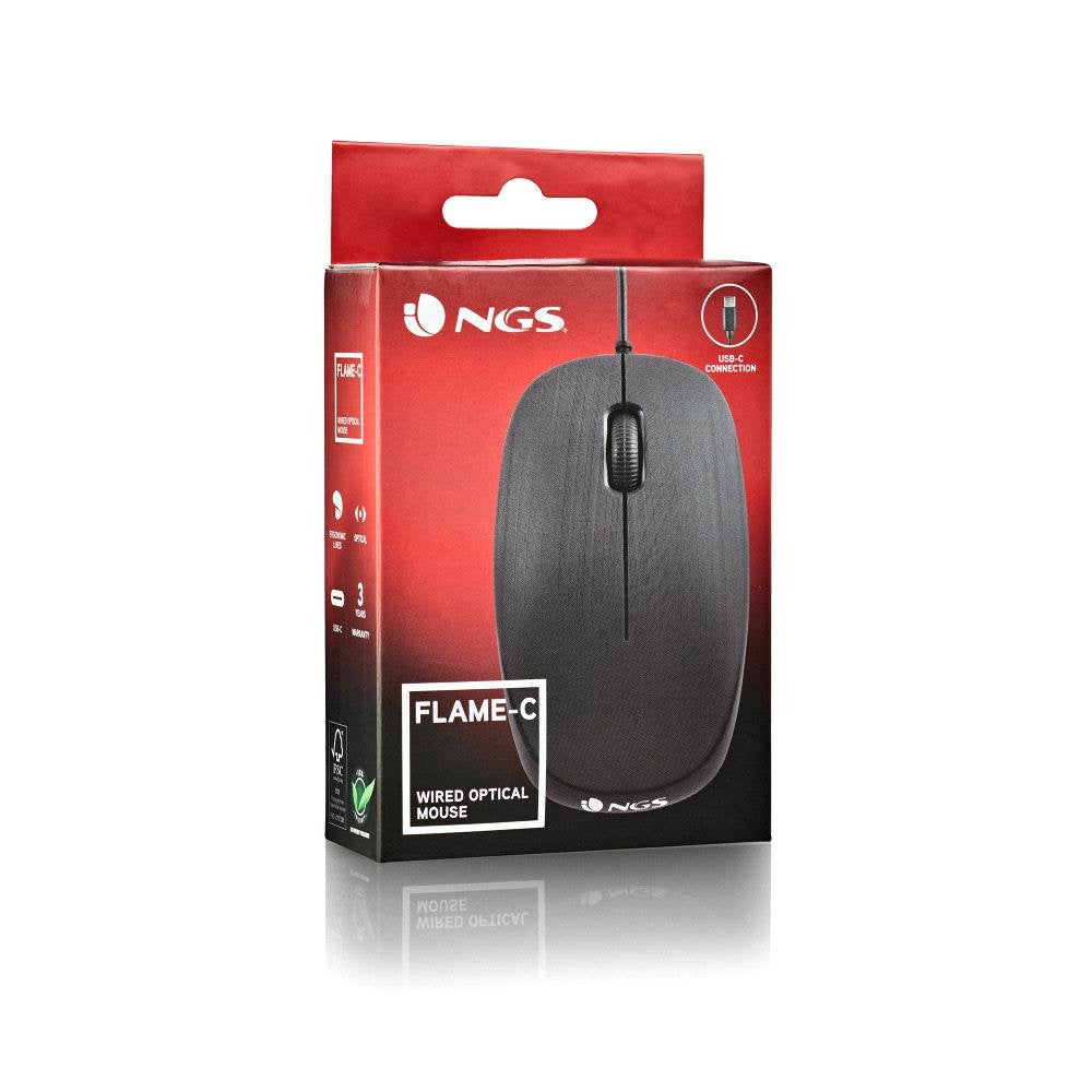 EAN 8435430624717 - NGS FLAME-C ratón Universal Ambidextro USB Tipo C Óptico 1000 DPI imagen 7