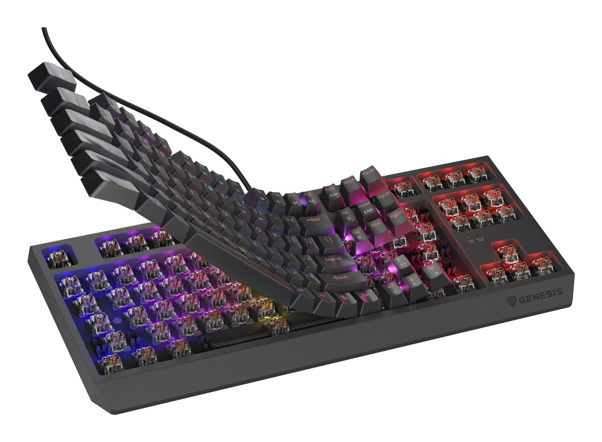Genesis Thor 230 Tkl Rgb Mechanical Gaming Keyboard, Outemu Brown Switch, Us Layout, Wired, Black
