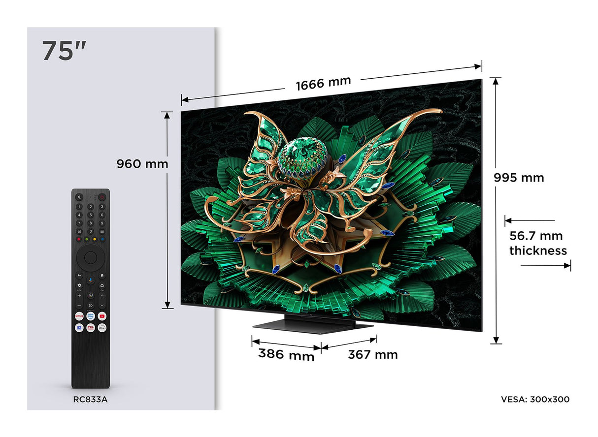 Televisor Tcl 75" 75c7k Smart Tv Mini Led Uhd 4k Hdr