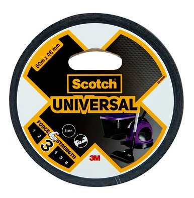 Cinta Americana Universal 3; 50 M X 48 Mm, Negra