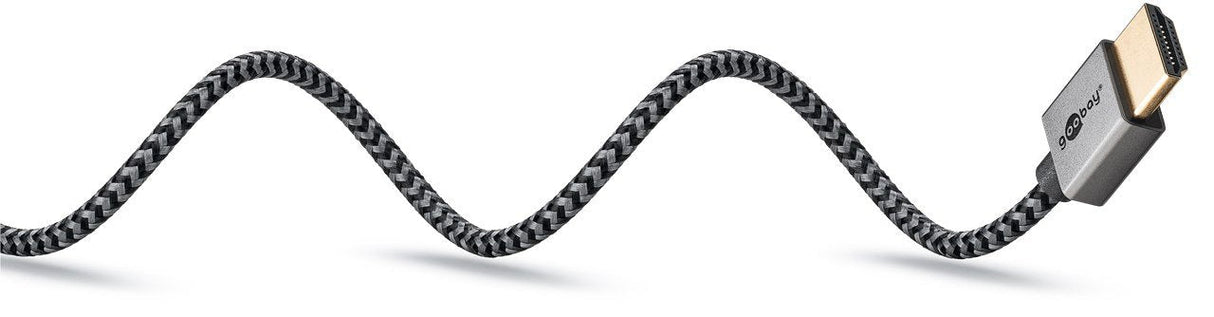 Goobay Plus Slim High-Speed-Hdmi-Cable Mit Ethernet, 8k @ 60hz (Gris, 2 Meter) 75758