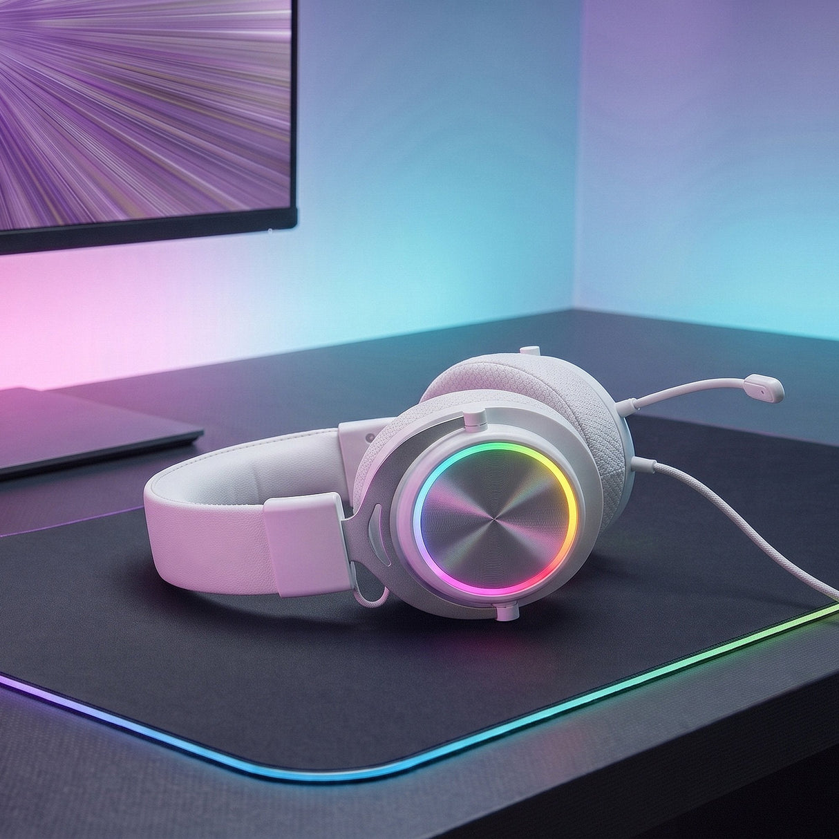 Auriculares Gaming Inalámbricos Con Micrófono Mars Gaming Mh-Forge Jack 3.5 Bluetooth Blancos