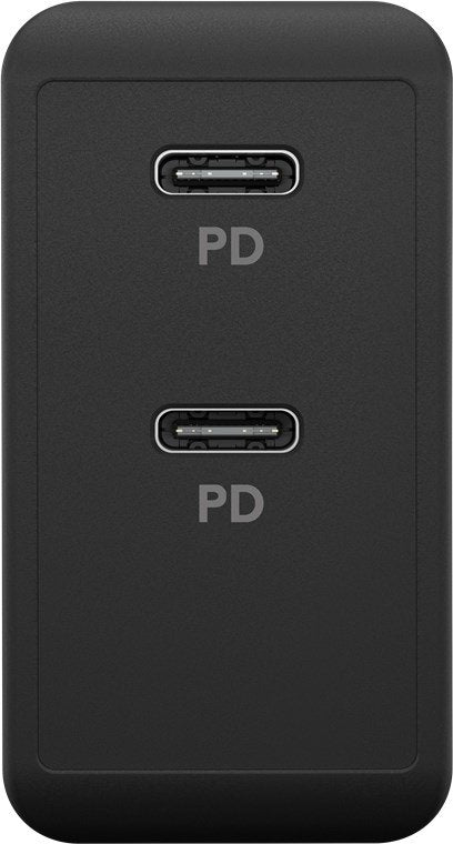 Cargador 36w Usb 2 Puert. Usb-C Negro Pd Salida Lateral Goobay