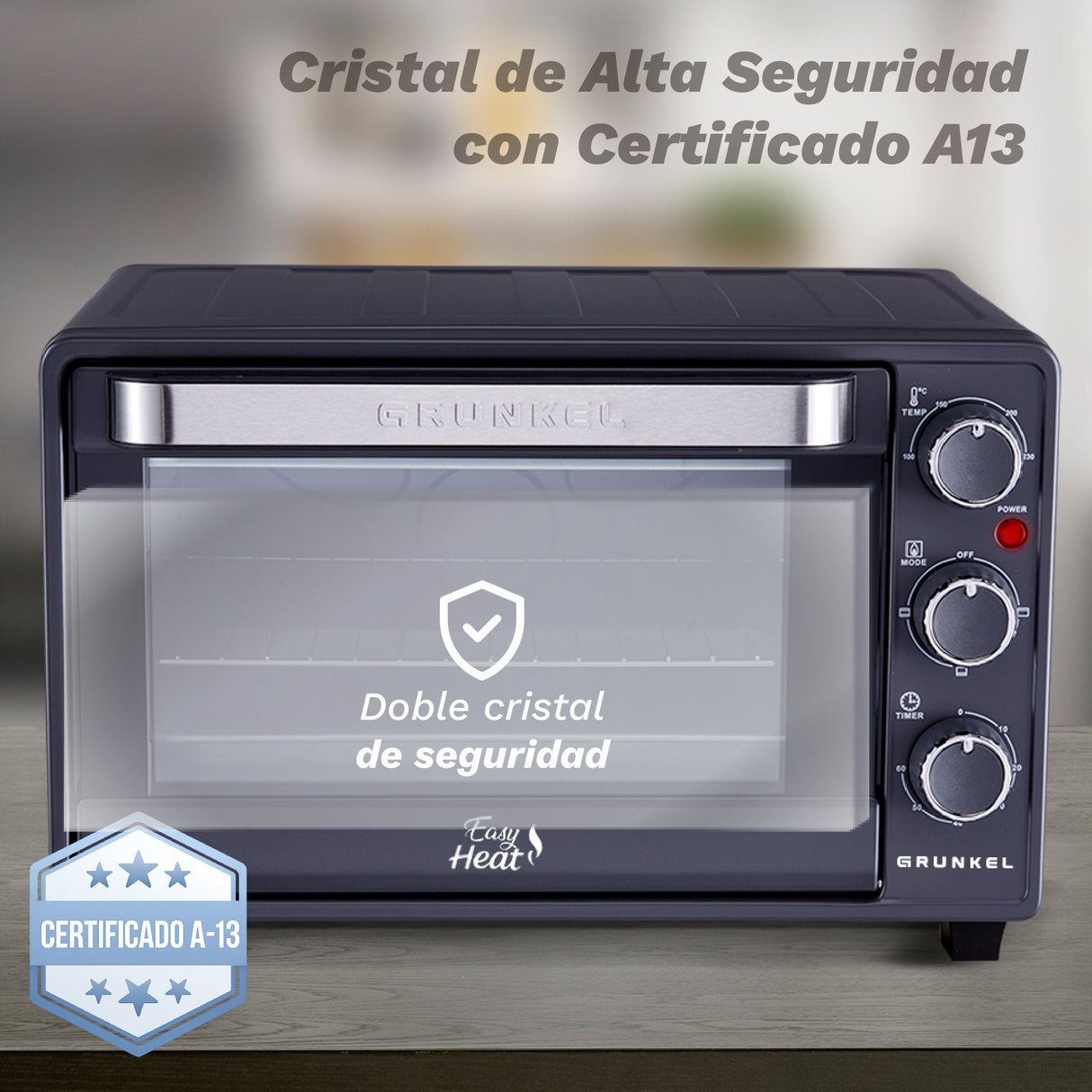 EAN 8426156019239 - Grunkel HR-23EASY horno 23 L 1600 W Negro, Acero inoxidable imagen 8