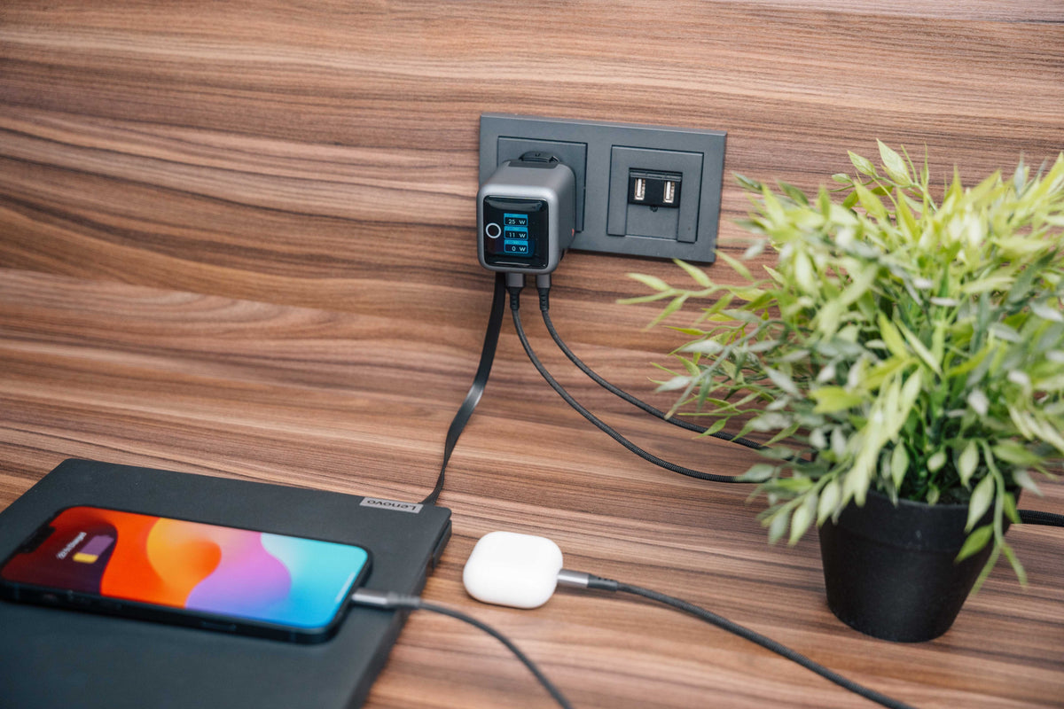 Cargador Smart Mini Gan 70w Wysuwany Cable Usb-C Eu, Uk, Usa