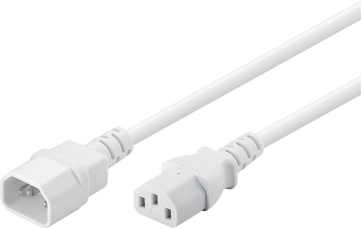 Goobay 97585 Cable De Transmisión Blanco 3 M C14 Acoplador C13 Acoplador
