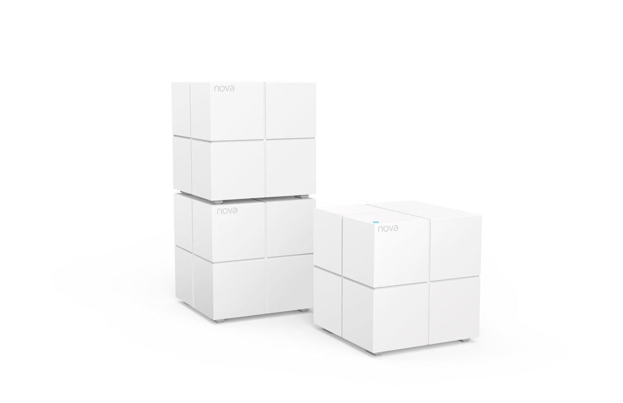 Sistema Mesh Wifi Tenda Mw6-Nova 3 Unidades Wifi A/Ac/B/G/N/ 600m2 2 Puertos Gigabit Gestión Por App