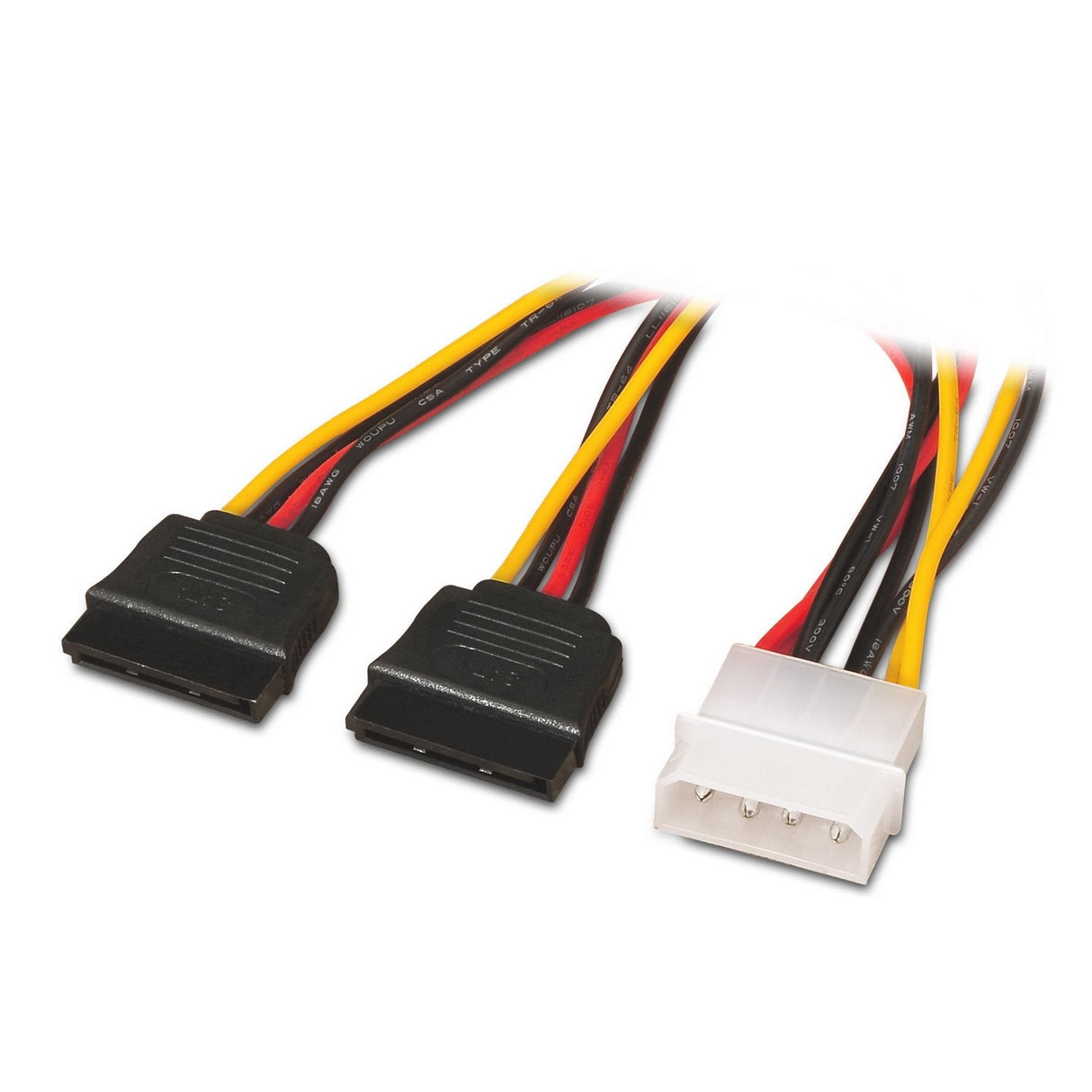 Aisens Cable Sata Alimentacion - Molex 4pin/M-2xsata Hembra - 20cm - 100% Cobre - Negro