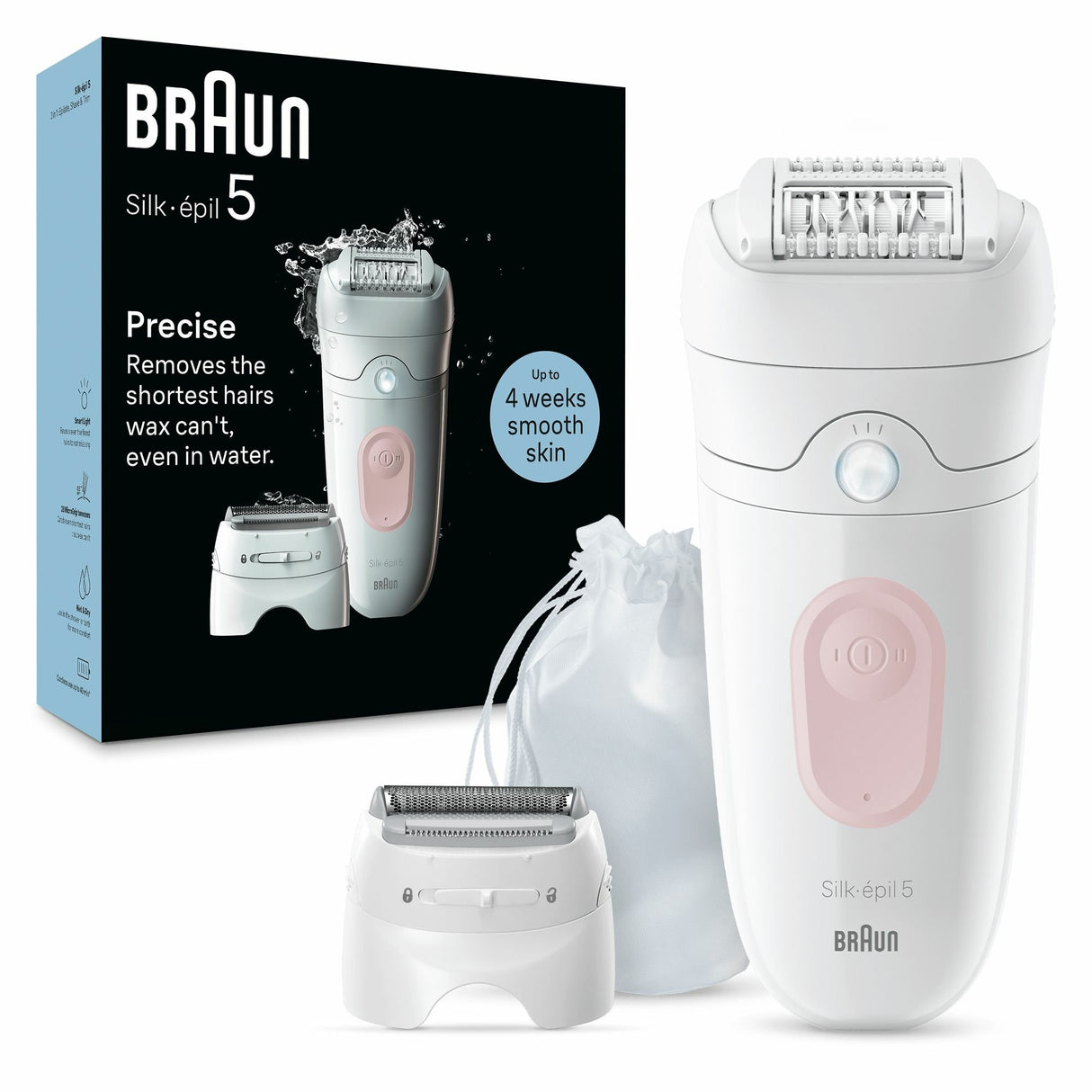 EAN 7500435225045 - Braun Silk-épil 5 5-030 28 pinzas Rosa, Blanco imagen 1