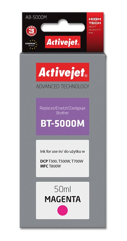 Activejet Tinta Ab-5000m (Reemplazo De Brother Bt-5000m Supreme 50 Ml Rojo)
