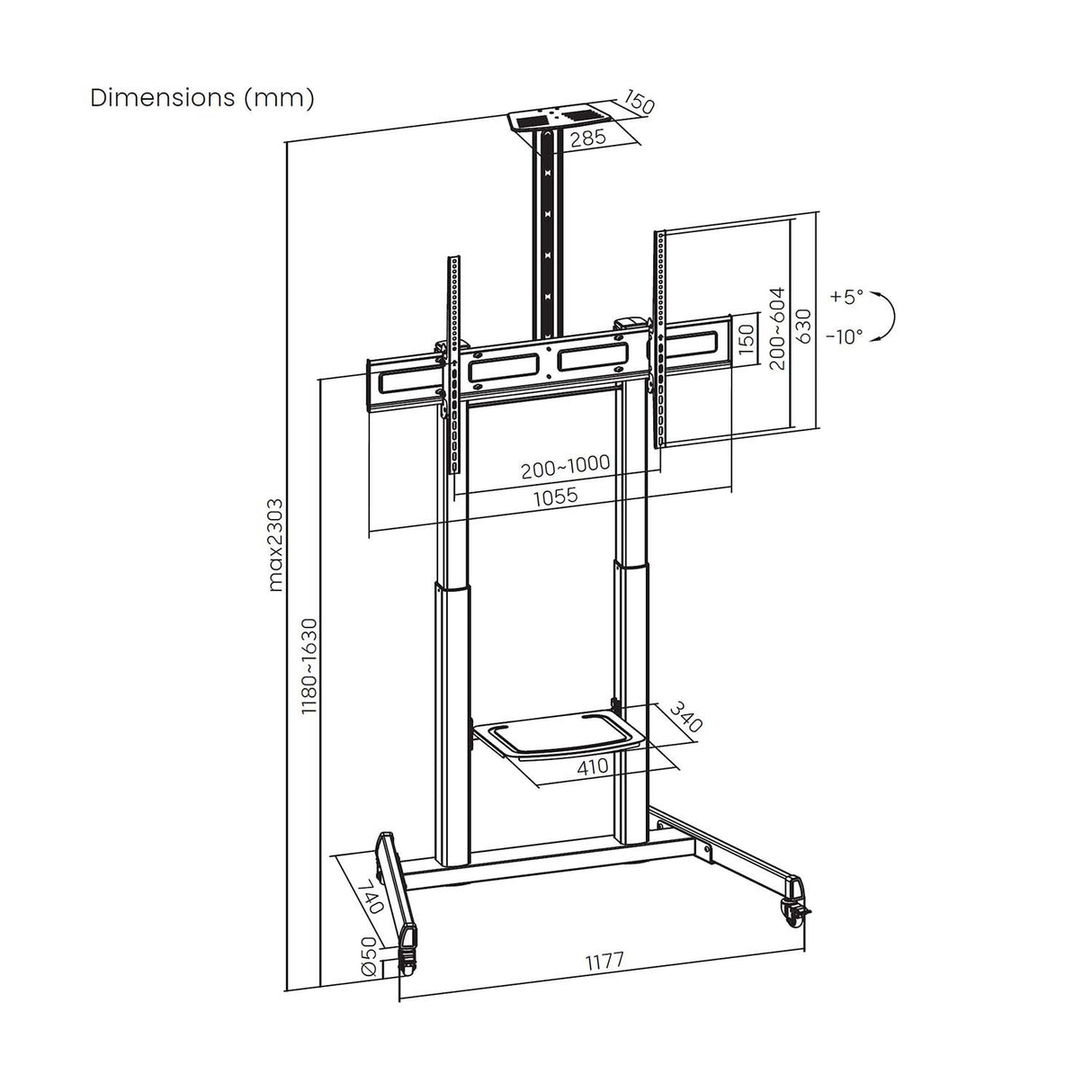 EAN 8435739903681 - AISENS FT100TE-403 soporte para TV 2,54 m (100") imagen 6