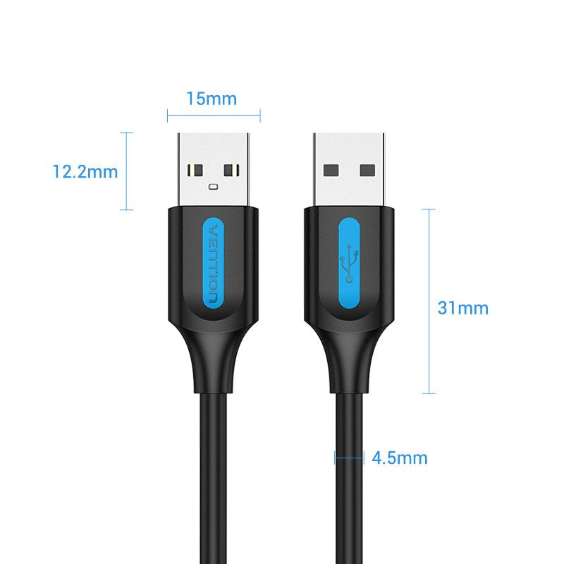 Cable Usb 2.0 Vention Cojbf Usb Macho Usb Macho 1m Negro
