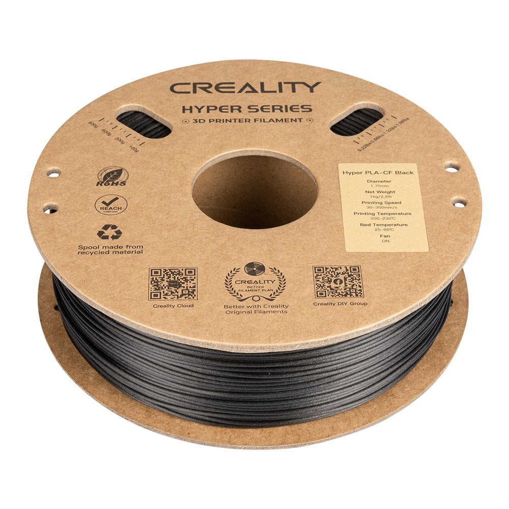 Creality Pla Hyper Carbon, Filamento 3d Negro, 1 Kg, 1,75 Mm, En Rollo 3301060015