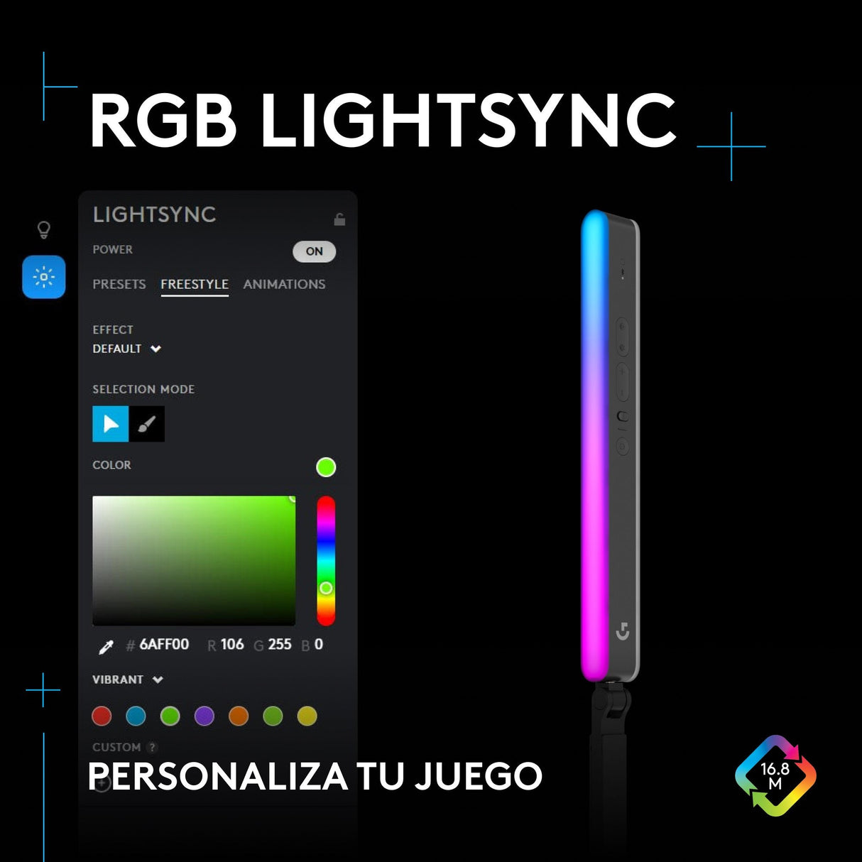 Logitech G Litra Beam Lx, Luz Led Principal Premium Para Streaming, Rgb De Doble Cara Con Truesoft, Para Streaming, Difusión, Lightsync, Bluetooth, Usb, Pc/Mac  Grafito