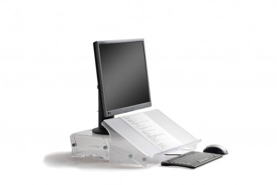 EAN 8717399990080 - BakkerElkhuizen Q-riser 130 76,2 cm (30") Escritorio Transparente imagen 2