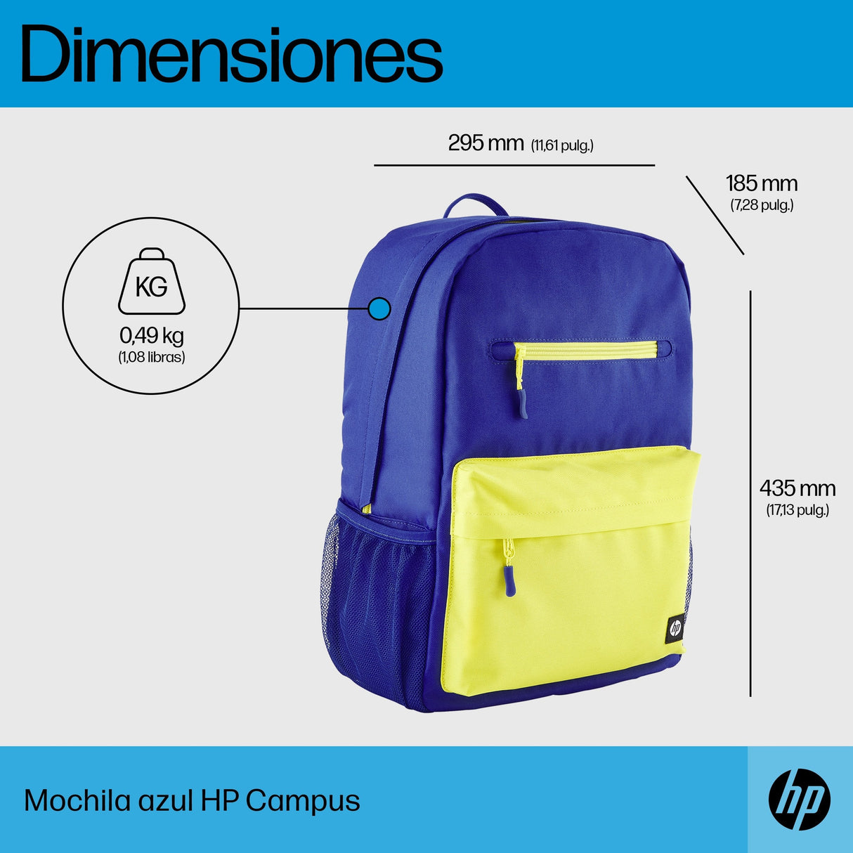 Hp Mochila Campus Azul Campus Blue Backpack 15.6"