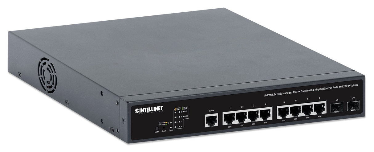 Intellinet 10-Port L2+ Managed Poe++ Switch 8x Gbit 2x Sfp