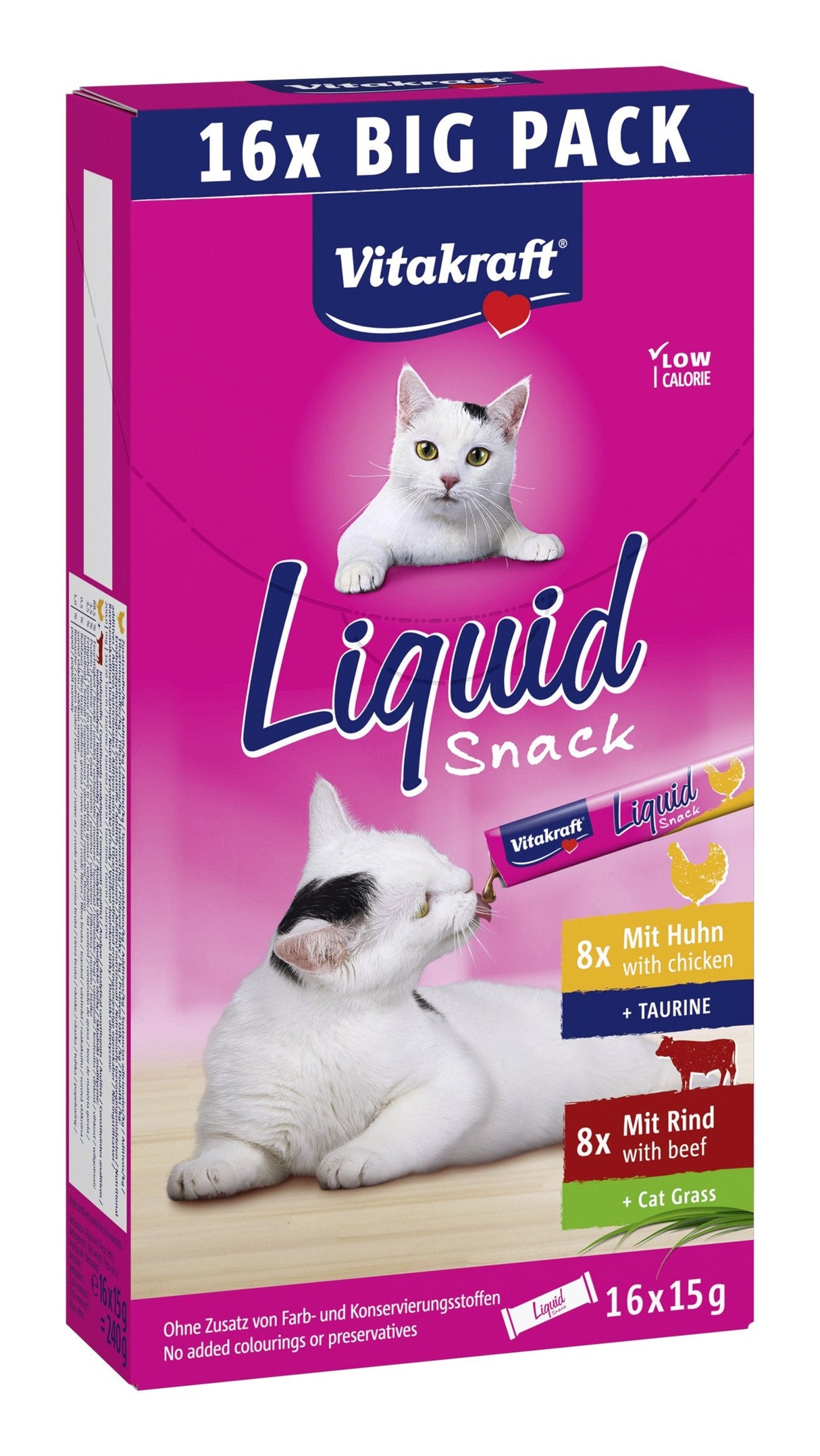 Goma Para Gatos Vitakraft Cat Liquid-Snack With Beef And Chicken 16 X 15g