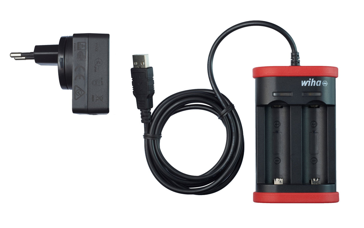 Cargador Wiha Para Batería Tipo 18500 Li-Ion (Negro Rojo)
