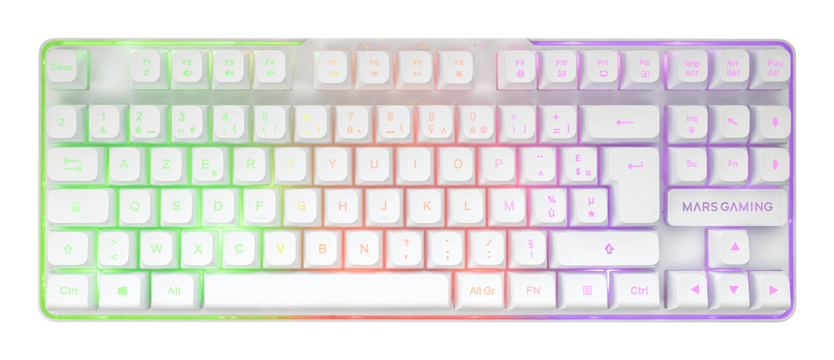 Pack Gamer 3en1 (Calvier/Ratón/Tapis) Mars Gaming Mcpwtkl (Blanco)