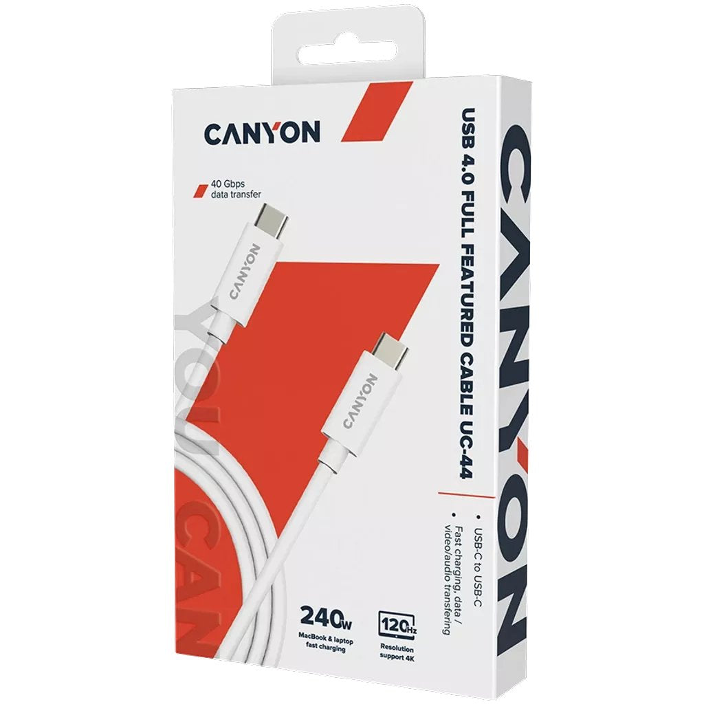 Cable Canyon Uc-44 Usb-C A Usb-C 240w 40gbps 4k 1m Blanco