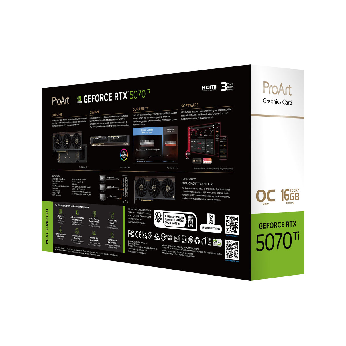 EAN 4711636226998 - ASUS ProArt -RTX5070TI-O16G NVIDIA GeForce RTX 5070 Ti 16 GB GDDR7 imagen 20