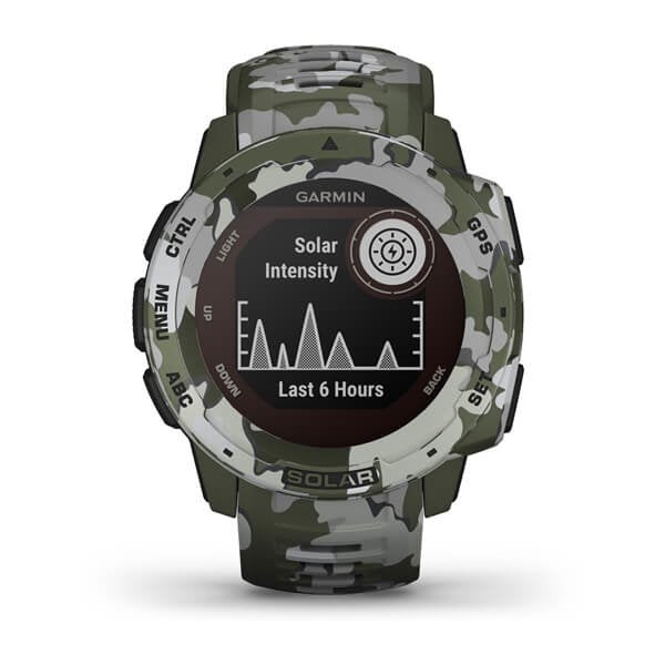 Reloj Deportivo Con Gps Garmin Instinct Solar Camo Militar Pantalla 23*23mm Carga Solar Frec Cardiaca Pulsioximetro Notific. -Caja Reforzada