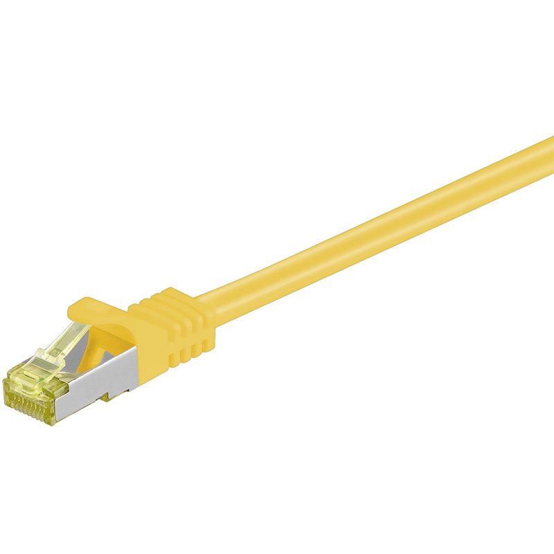 Patch-Kabel Rj45 Cat6a 1,0m Gelb S/F M. Cat7 Rohkabel, 2xrj45, Lszh, Cu