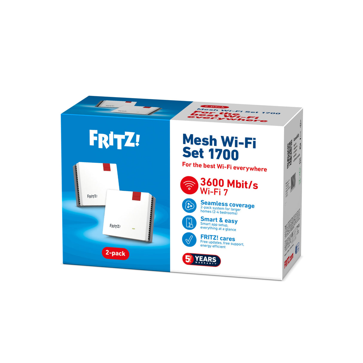 EAN 4023125031281 - Mesh Set 1700 Doble banda (2,4 GHz / 5 GHz) Wi-Fi 7 (802.11be) Blanco, Rojo 1 Interno imagen 7
