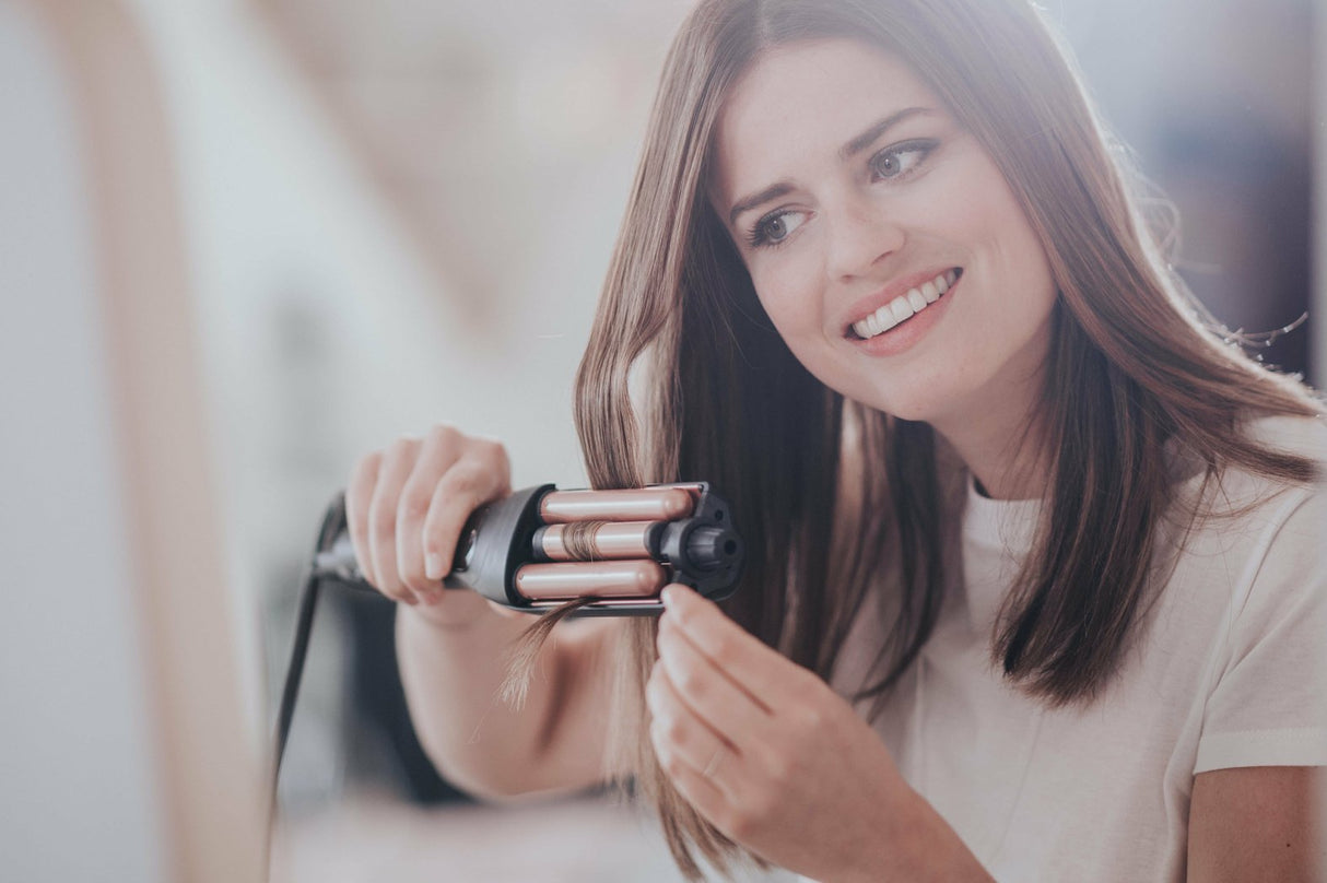 Plancha Rowenta Waves Addict Cf4710f0 Con Múltiples Accesorios Caliente Negro, Oro