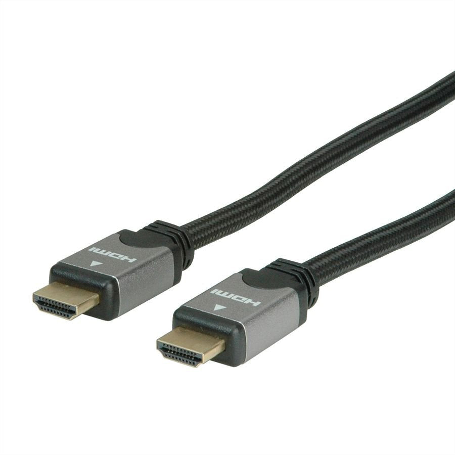 Roline Hdmi High Speed Cable Mit Ethernet, St-St, Schwarz Silber, 1,5 M
