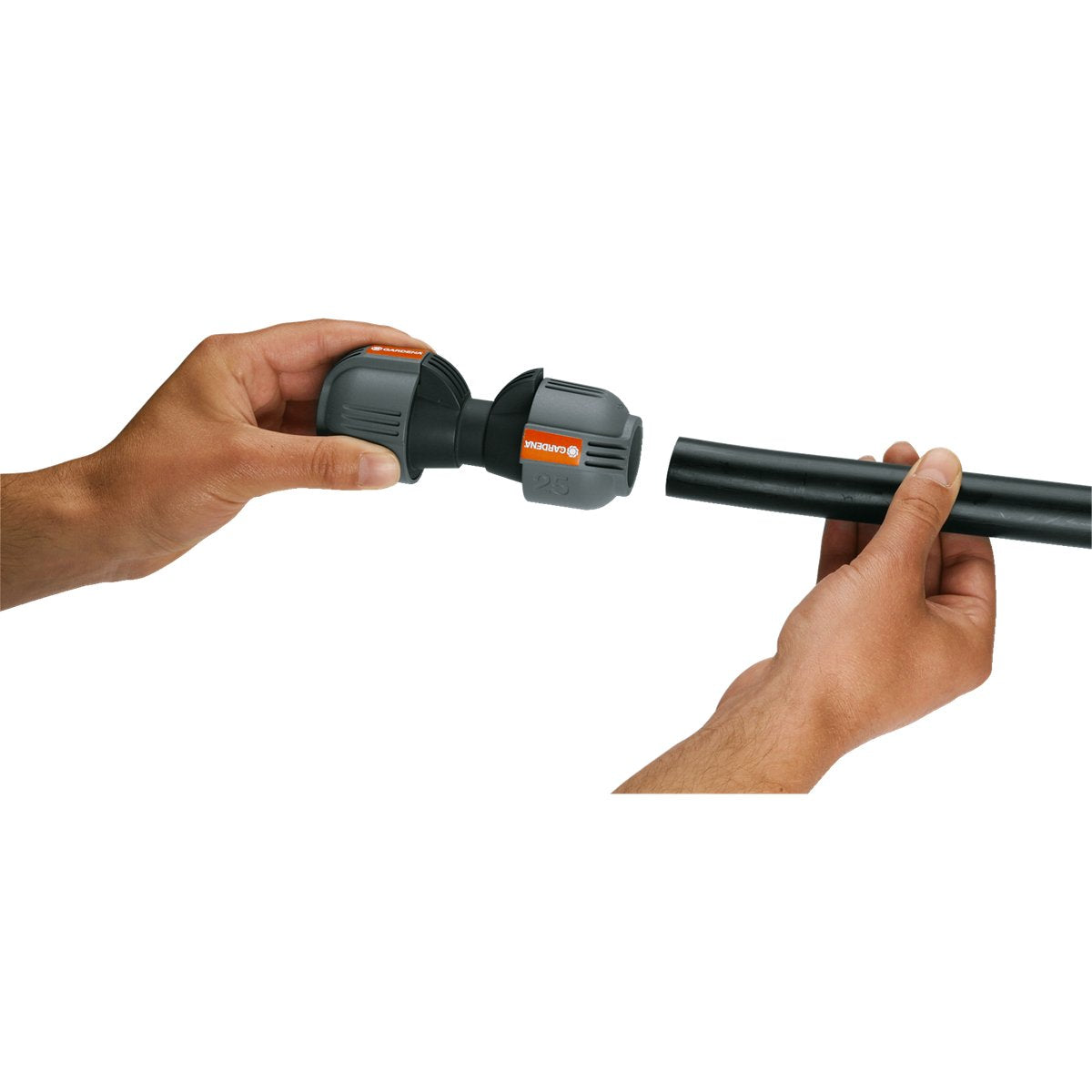 Gardena 2775-20 Sprinklersystem Conector Pieza 25mm, Conexión Gris / Negro