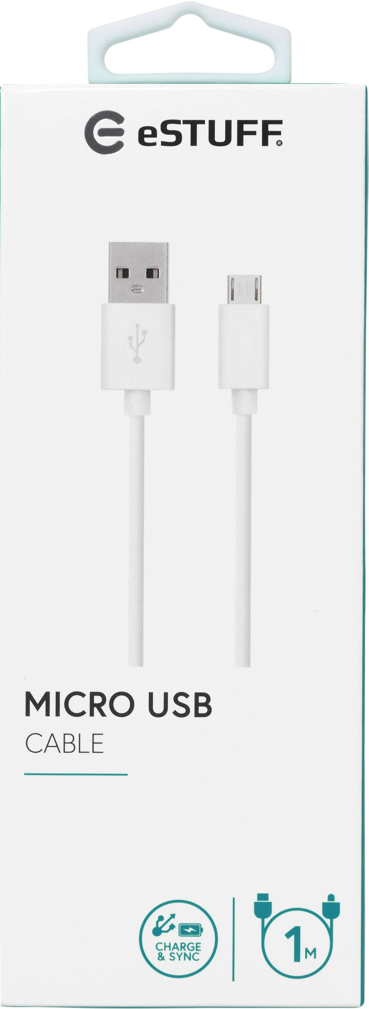 Estuff Es603007 Cable Usb Usb 2.0 1 M Usb A Micro-Usb B Blanco