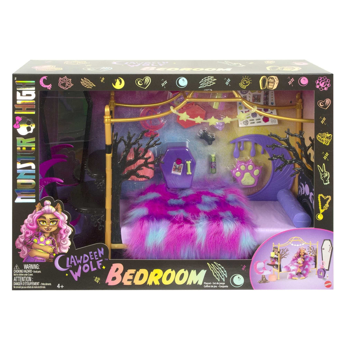 Dormitorio De Mattel Monster High Clawdeen Wolf, Telón De Fondo