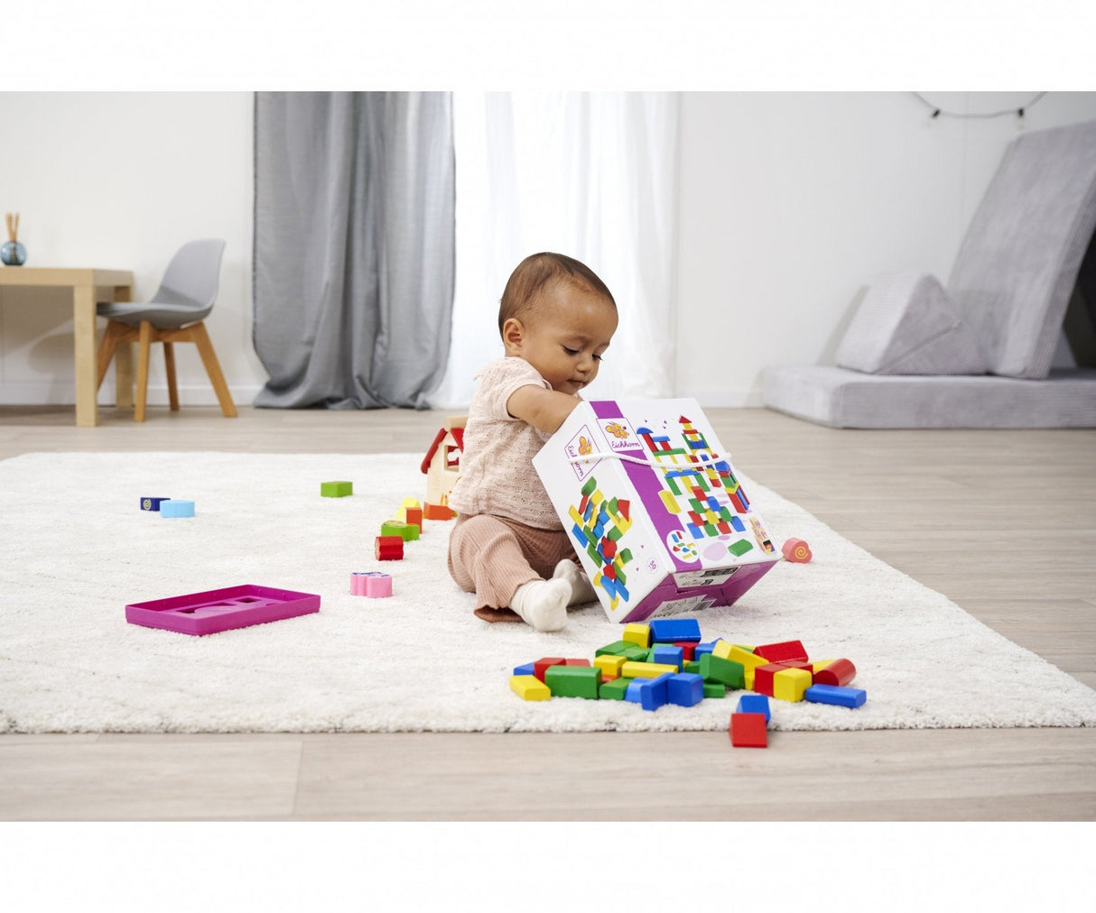 Eichhorn Bloques De Construcción De Madera De Colores 50, Juguetes De Construcción 100050161