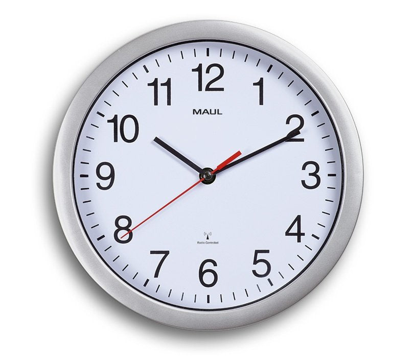 Reloj Maul 9052695 De Mesa O Pared Reloj De Cuarzo Círculo Plata, Blanco
