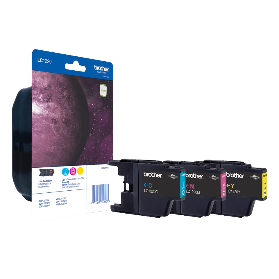 EAN 5014047562907 - Brother LC1220RBWBP cartucho de tinta 3 pieza(s) Original Cian, Magenta, Amarillo imagen 1