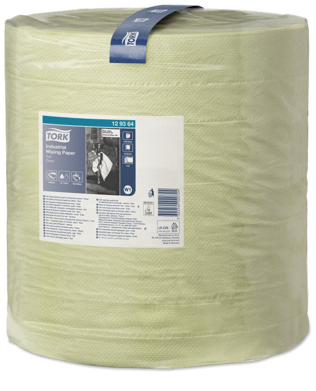 Tork Putztuchrollen Industrial Advanced W1 3-Lagig Verde, 1000 Hojas, 1 Rollo