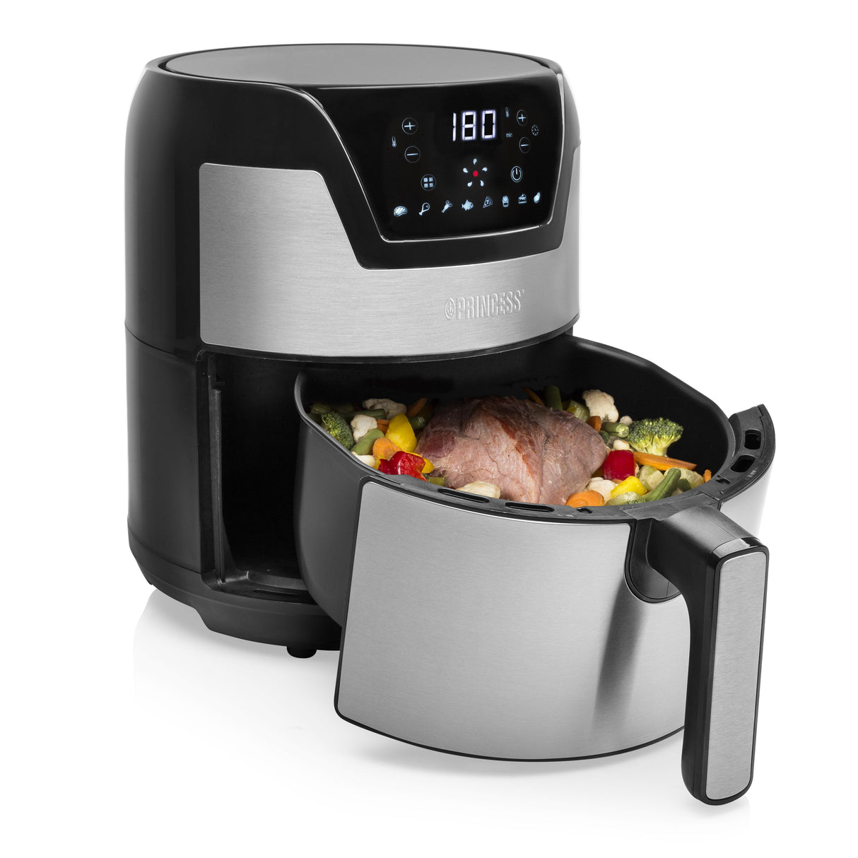 Freidora De Aire Princess 182026 4.5l 1500w Negro. Plata