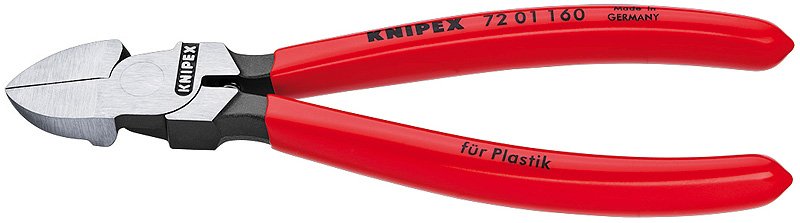 Alicates De Corte Knipex 72 01 160, Para Plástico, Alicates De Corte (Rojo, Longitud 160 Mm)