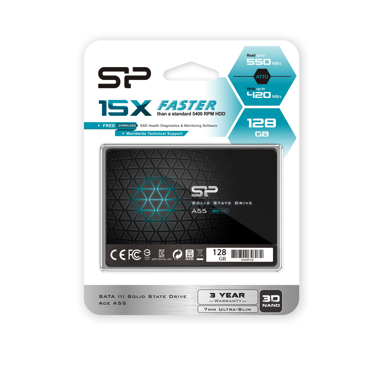 EAN 4712702659108 - Silicon Power Ace A55 128 GB 2.5" Serial ATA III SLC imagen 7