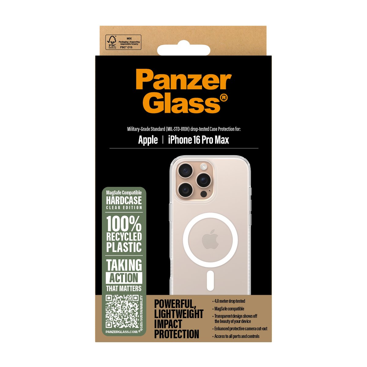 EAN 5715685003172 - PanzerGlass ® HardCase Transparent w. White MagSafe iPhone 16 Pro Max funda para teléfono móvil Transpare imagen 3