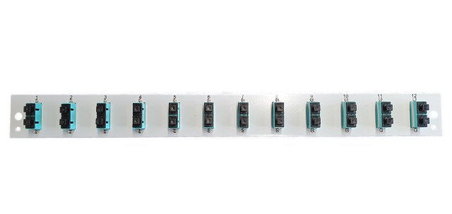 Efb Bestckte Panel Frontal Con 12 X Sc Duplex Empalme Om3 Vertical, Gris