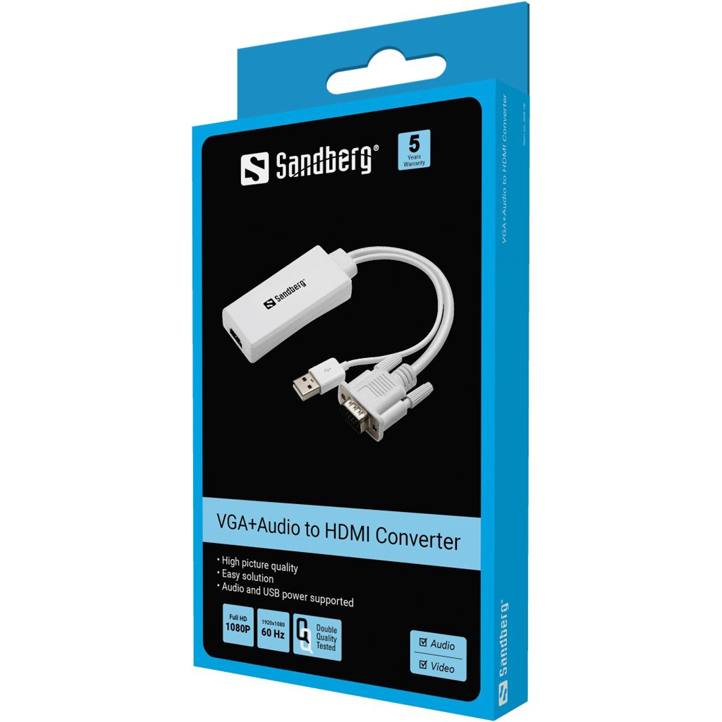 Sandberg Convertidor Vga+Audio -> Hdmi