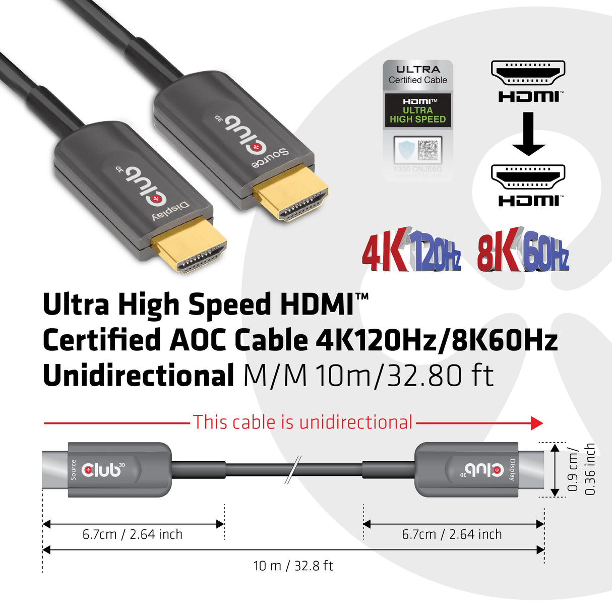 EAN 8719214471729 - CLUB3D CAC-1376 cable HDMI 10 m HDMI tipo A (Estándar) Negro imagen 2