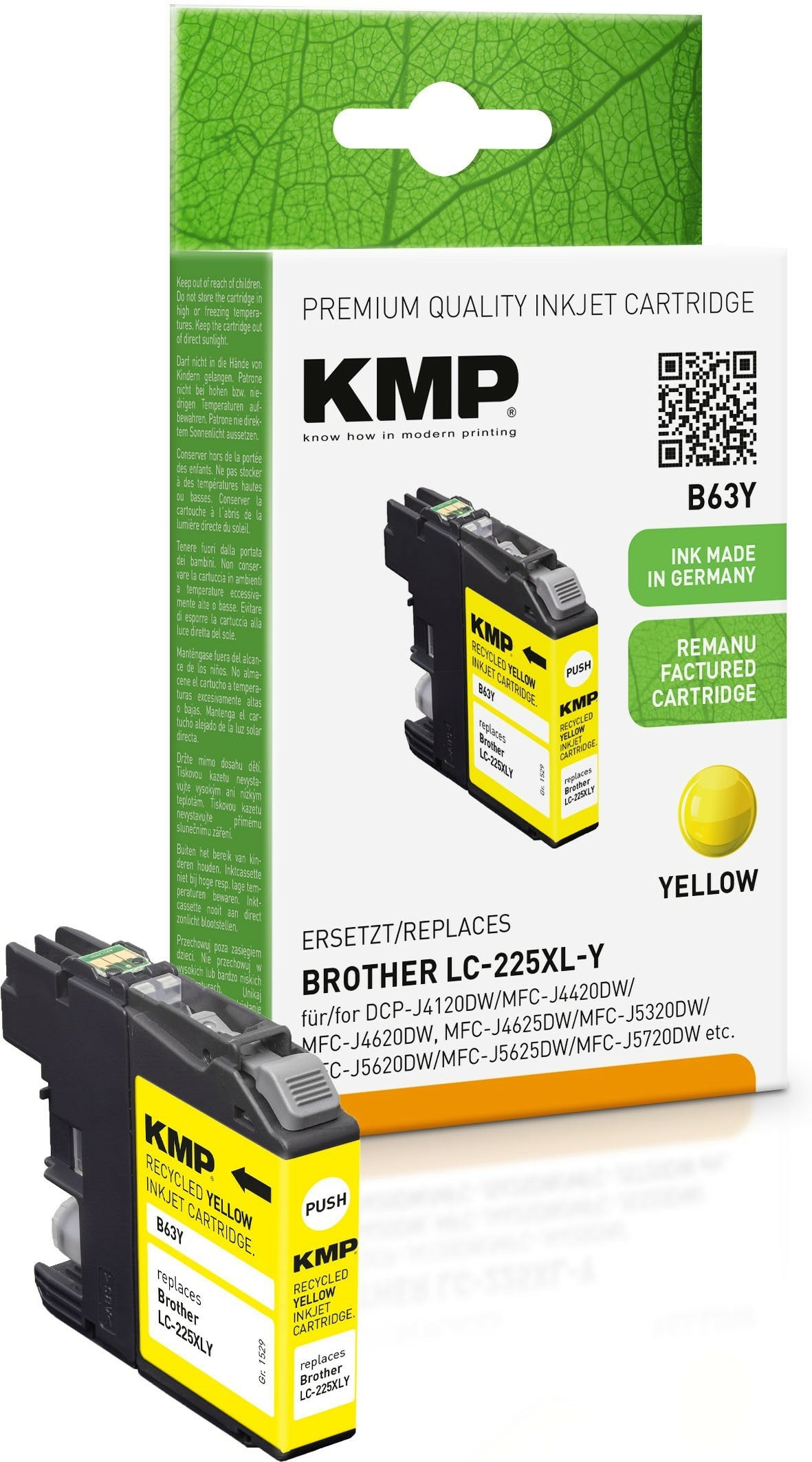 Kmp Cartucho Brother Lc-225xly 1200 S. Amarillo Remanufactured